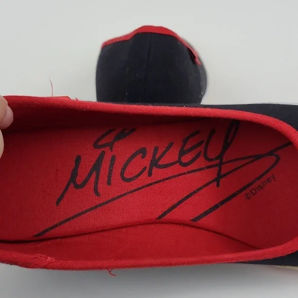 Disney Mickey Mouse Wedge Shoes Sequins and Canvas Size 9 - Picture 8 of 12